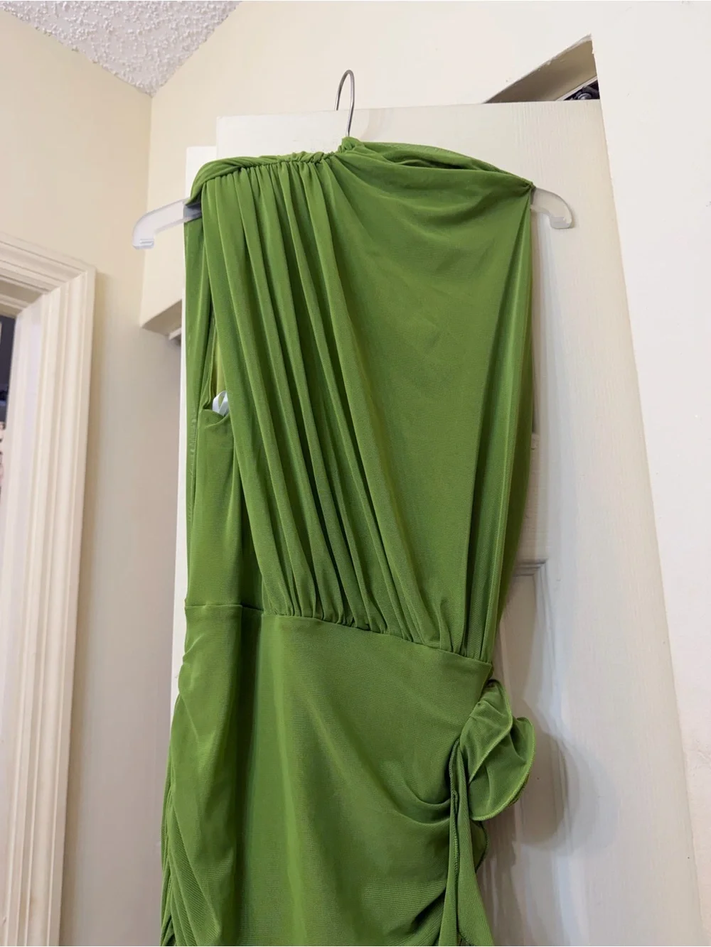 SHEIN Olive Green One-Shoulder Ruched Mini Dress - Picture 6 of 6